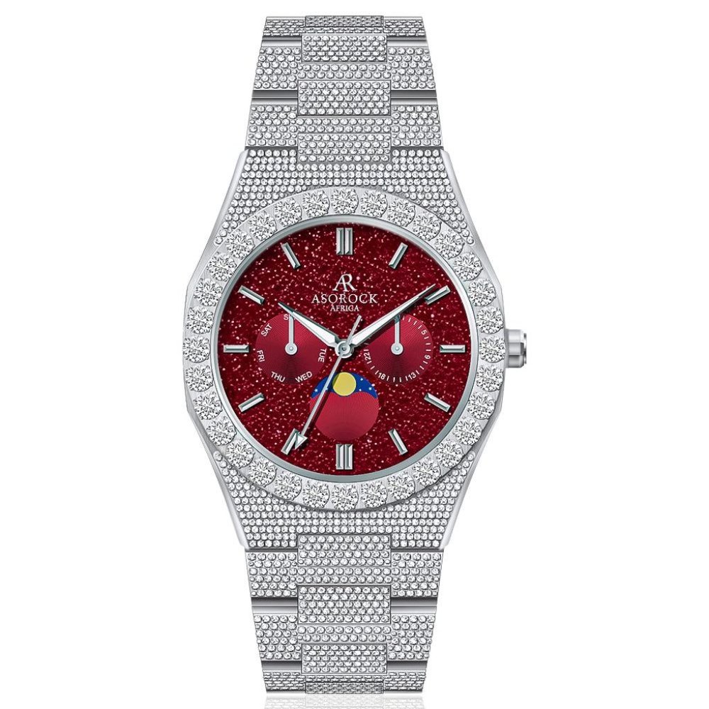 Asorock Watches Iced Transporter Big Diamond Bezel Fully Iced Strap Mens watch
